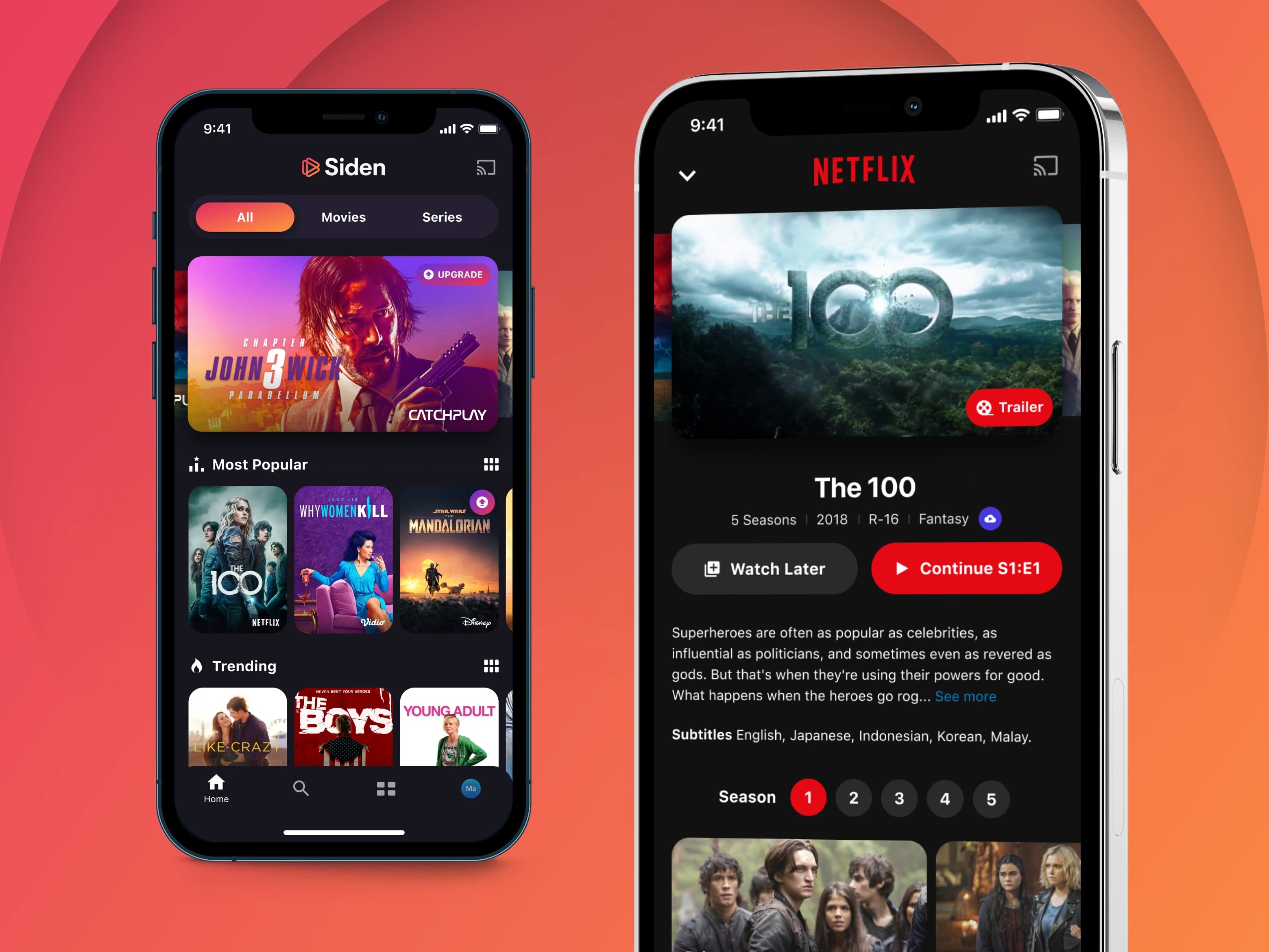 Siden mobile content discovery and title details